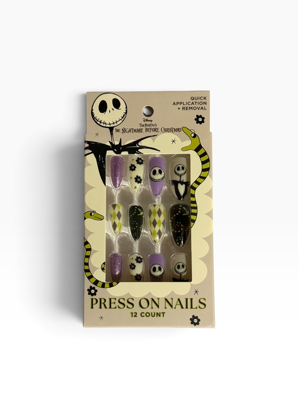 Disney Nightmare Before Christmas Press On Nails 4 Pack Jack Sally Oogie Zero - Picture 2 of 9